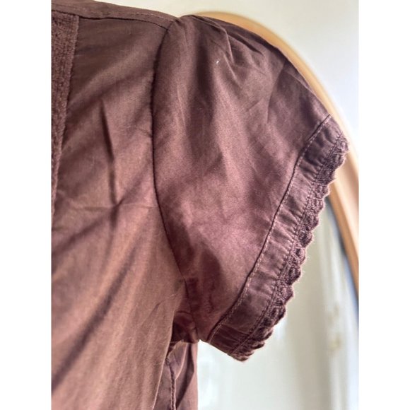 Women's Caribbean Joe Top Size Petite Small Brown Embellished Side Slits - Picture 4 of 13